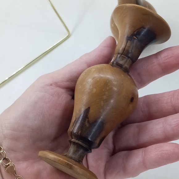 Three Hand crafted Hand-Turned Wood Vase Vessel - Picture 8 of 9